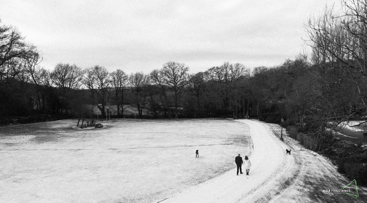 private dining by the fire during winter elopement at Millbrook Estate